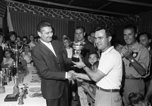 <p>Campionat de Catalunya de Tir al colomí, celebrat, entre l’11 i el 18 de juny de 1961.<br />
Fotografia: Joan Biarnés – Procedència: Arxiu Municipal de Terrassa (AMAT) – Reg: 105_027</p>
