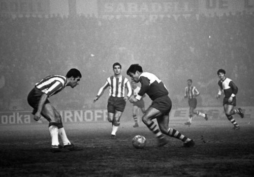 <p>Partit de futbol CE Sabadell – Granada CF, 5 de gener del 1969.<br />
Fotografia: Joan Biarnés – Procedència: Arxiu Municipal de Terrassa (AMAT) – Reg: 493_026</p>
