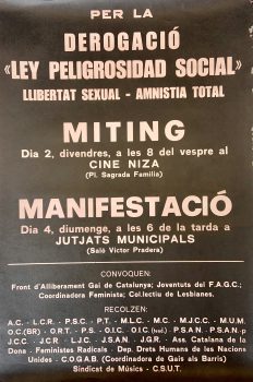 <p>Cartell de la campanya del FAGC de desembre del 1977 contra la llei de perillositat social.</p>
