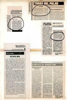 <p>Diversos retalls de premsa sobre la proposta portada al ple de l’Ajuntament per la regidora Rosario López, de la Joventut Comunista, demanant el reconeixement del FAGC.</p>
