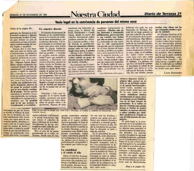 <p>Segona part del reportatge publicat el desembre del 1991 al <em>Diario de Terrassa </em>sobre el dret al matrimoni.</p>
