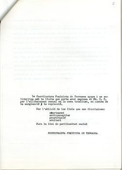 <p>Comunicat de la Coordinadora Feminista de Terrassa en solidaritat amb el FAGC amb motiu de la seva presentació.</p>
