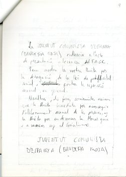 <p>Nota de la JCE-Bandera Roja en solidaritat amb el FAGC amb motiu de la seva presentació.</p>
