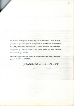 <p>Comunicat de la vocalia de dones de Can Anglada en solidaritat amb el FAGC amb motiu de la seva presentació.</p>
